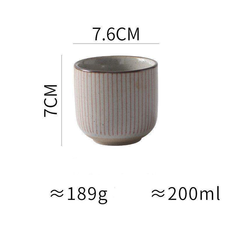 Japanese-style Ceramic Hand-colored Striped Water Cup