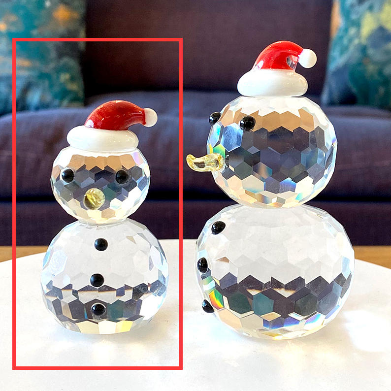 Transparent White Crystal Glass Christmas Snowman Home Decoration