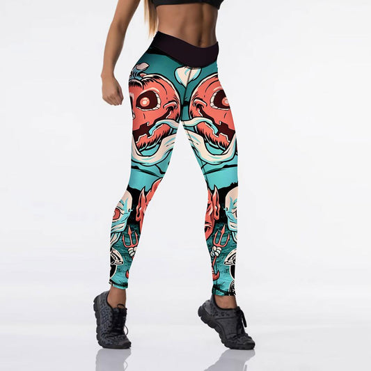 Halloween Pumpkin Digital Print Yoga Pants