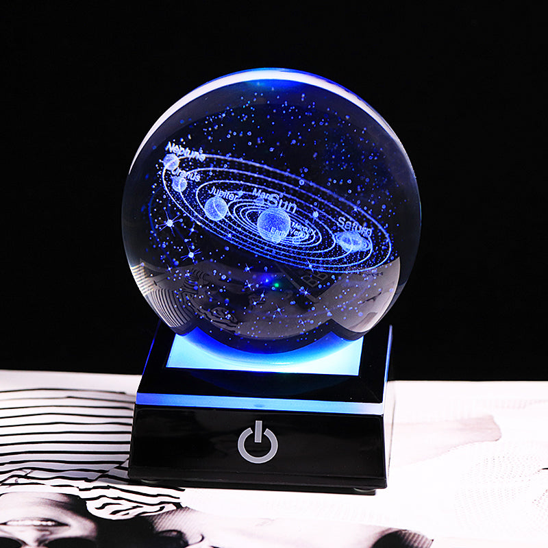 LED Music Box, Luminous Crystal Ball, Milky Way, Solar System, 3D