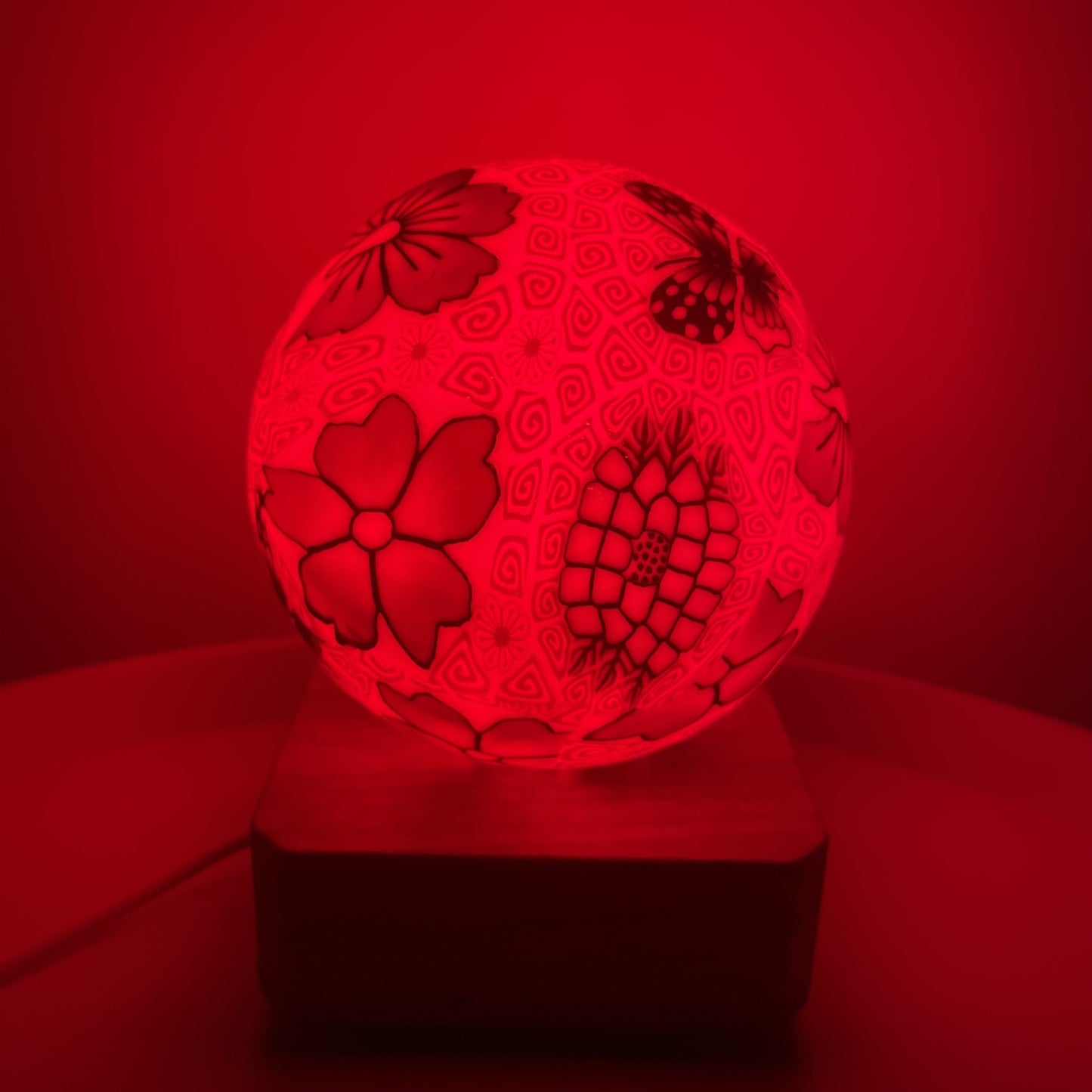 Glass Ball Lamp USB Plug In LED Colorful Dimming Soft Ceramic Glass