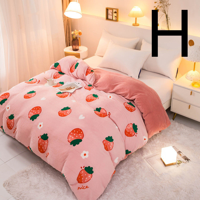 Thick Coral Fleece Double Plush Duvet Cover