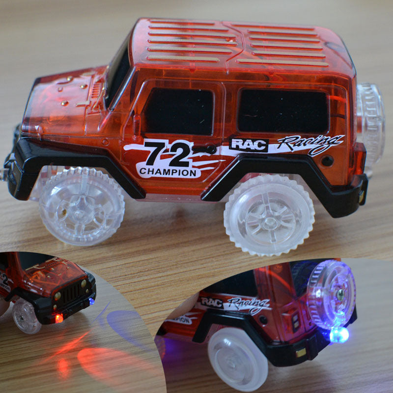 LED Light Track Transparent Lighted Car Toy