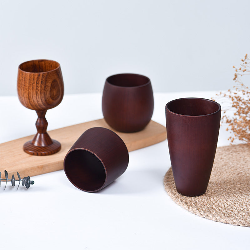 Eco-friendly Anti-scald Wooden Tea Cup Goblet