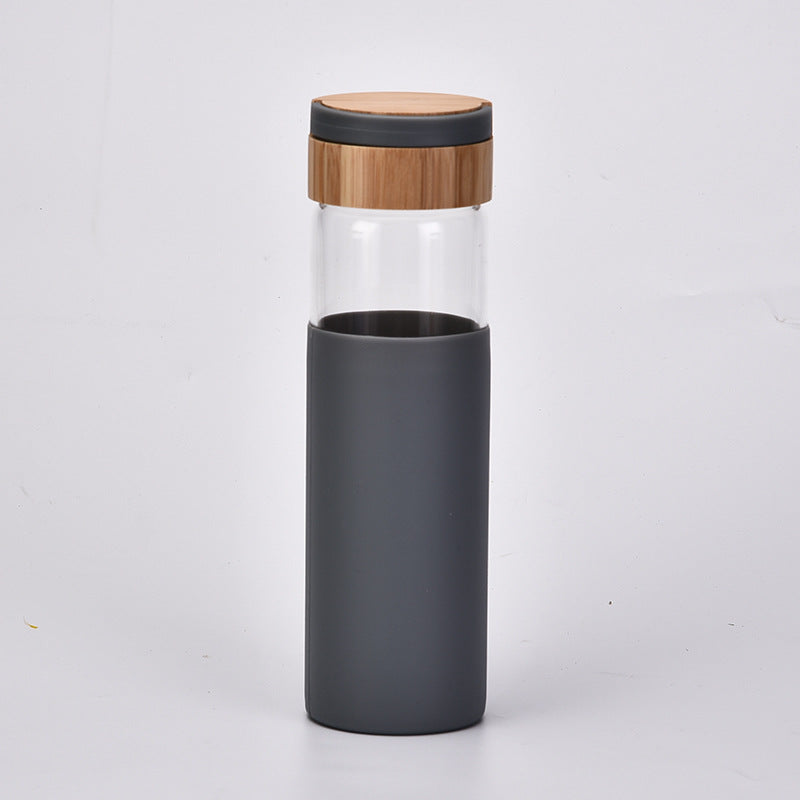 Handle Bamboo Cover Color Silicone Cover Outdoor Water Cup