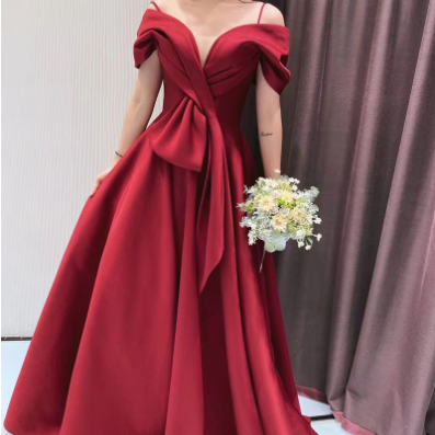 Off-shoulder Evening Engagement Return Dress Woman