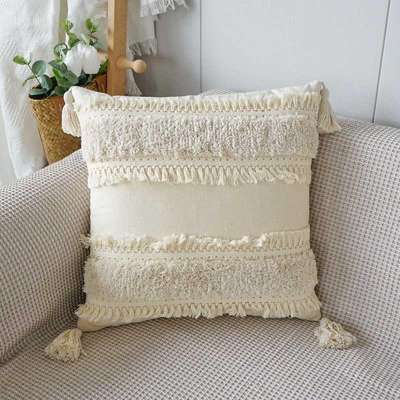 Home Fashion Boho Ethnic Tufted Pillowcase