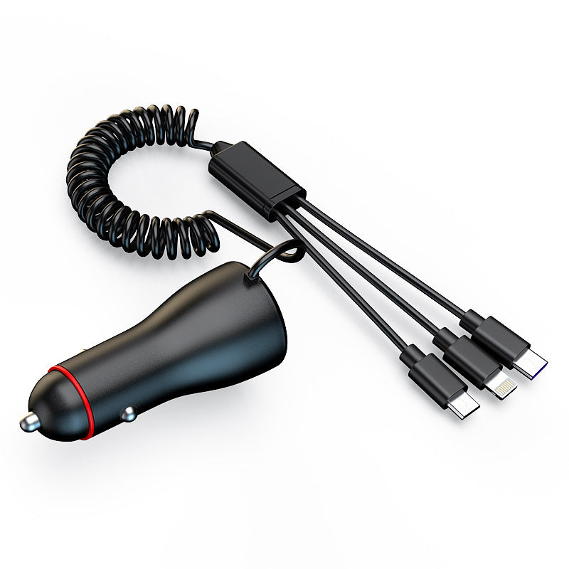 Multifunctional Dual Usb One With Three Wire Charger