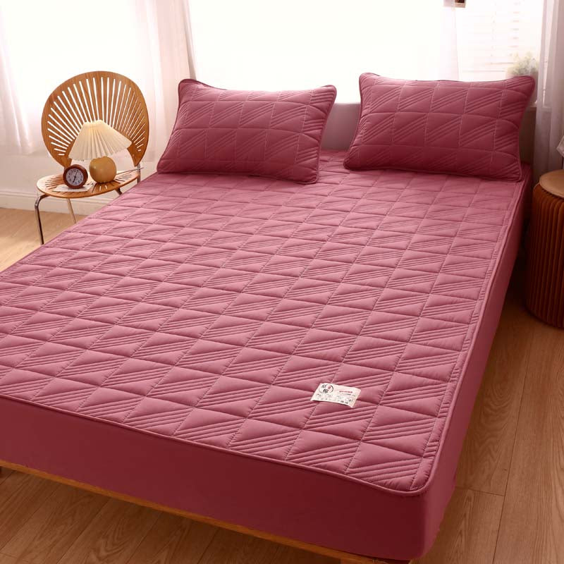 Pure Cotton Bed Sheet Single Piece Thickened Quilted Anti-mite Mattress Protector