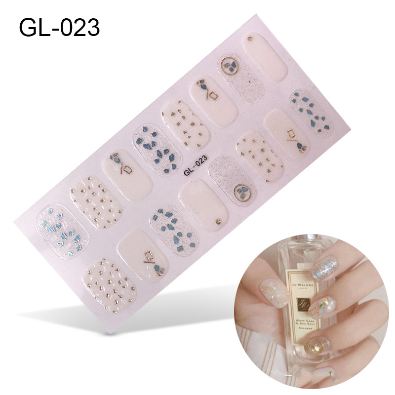 Laser Letters Color Oil Film Nail Stickers