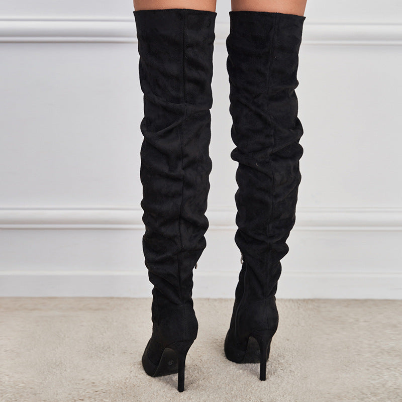 Over The Knee Boots Pointed Toe Stiletto High Heel Long Boots Lady Shoes