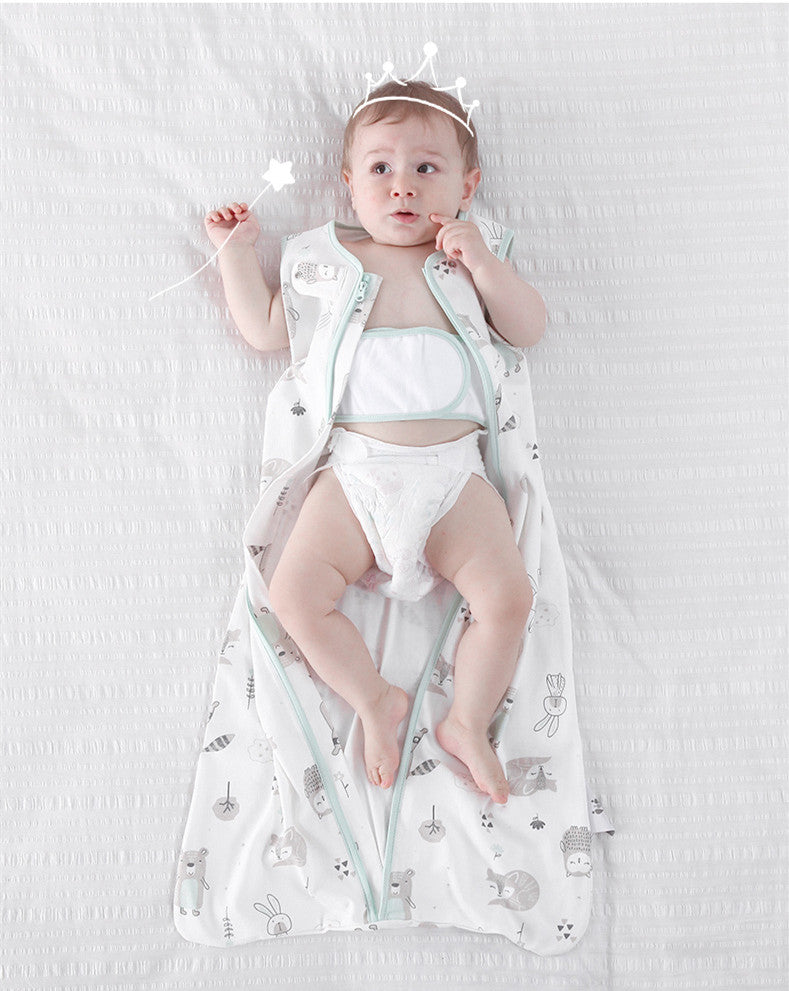 Newborn Baby Breathable Pajamas With Cotton Sleeping Bag Kick-proof Quilt