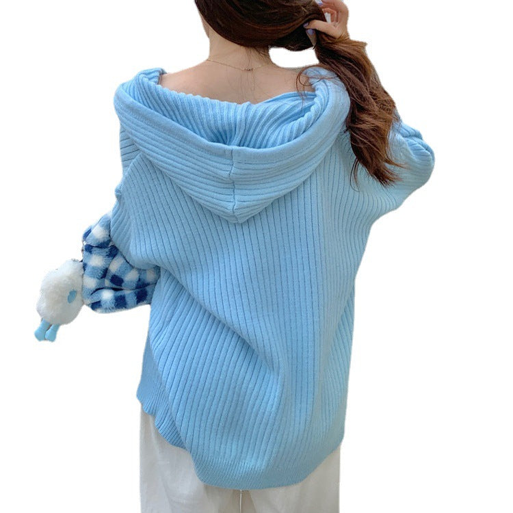 Niche Design Sense Simple Solid Color Loose Hooded Sweater