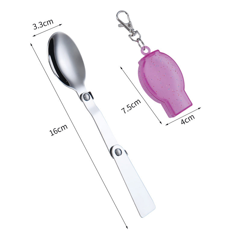 Outdoor Portable Stainless Steel Folding Spoon