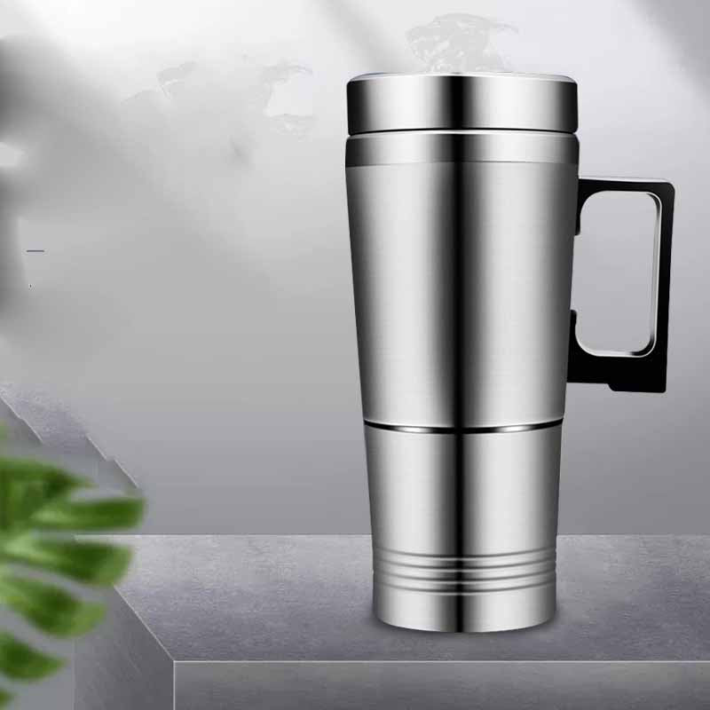 Stainless Steel Vehicle Heating Cup Heat Insulation Electric Car Kettle Camping Travel Kettle Water Coffee Thermal Mug