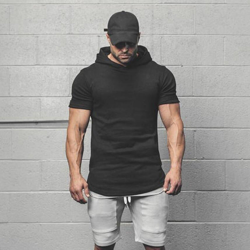 Thin Men's Solid Color Blank Muscle Slim Breathable T-Shirt Cotton