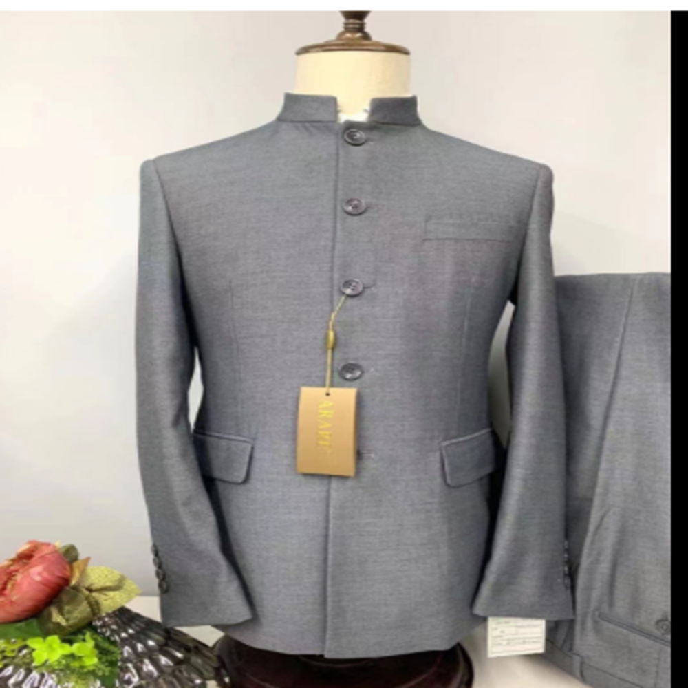 Zhongshan Collar Suit Men's Business Wedding Groom Stand Collar Self-cultivation