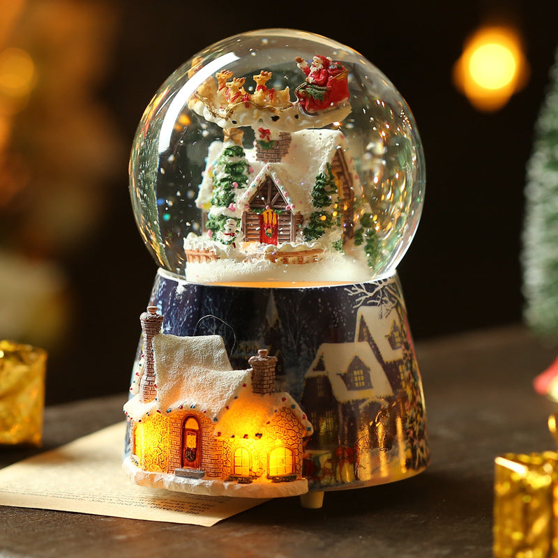 Christmas Tree Snowflake Crystal Ball Music Box Bluetooth Speaker