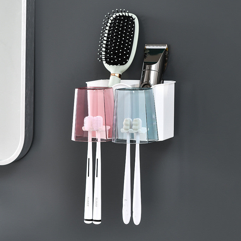 Bathroom Wall-mounted Non-punch Toothbrush Rack