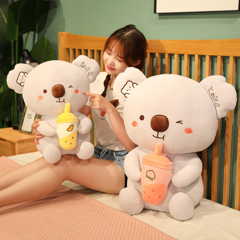 New Soft Milk Tea Cup Plush Doll Cute Koala Pillo