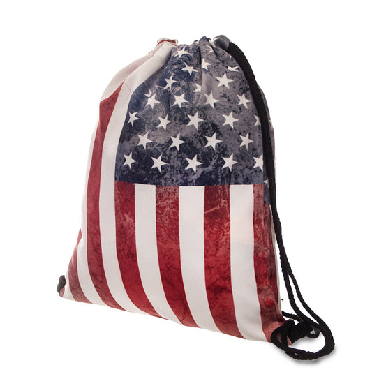 Digital Print Oxford Cloth Drawstring Pockets Shopping Organizer Drawstring Backpacks