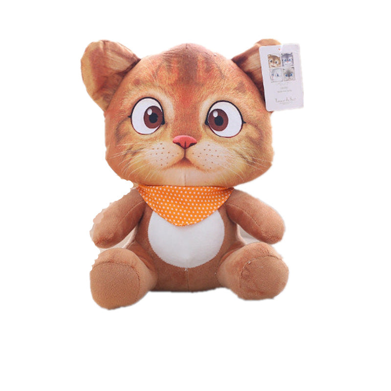 Simulation 3D Cat Doll Plush Toy Pillow Pendant Doll