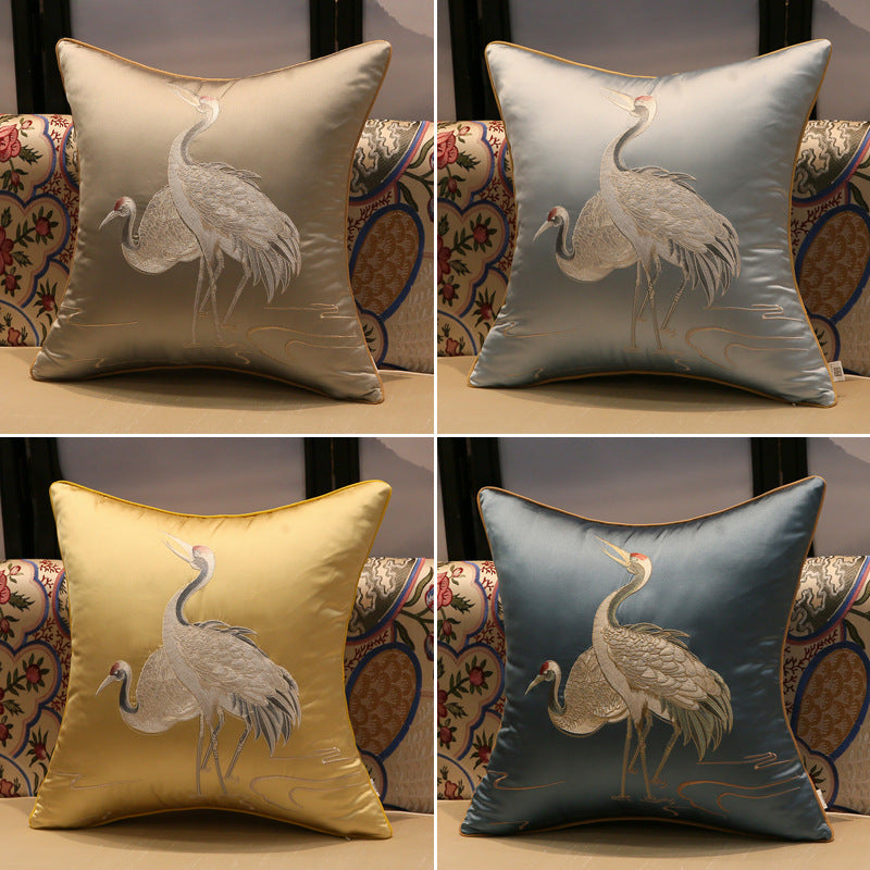 Crane Cushion Pillow Cushion Cover Without Core Waist Pillow Bed Head