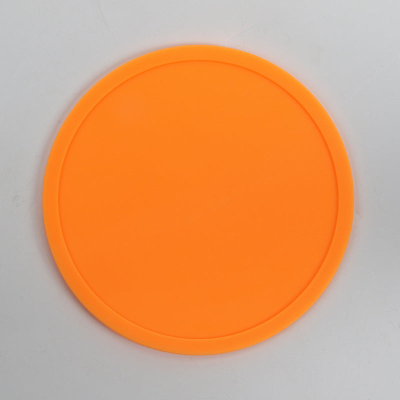 Simple Style Candy Color Silicone 10CM Round Coaster