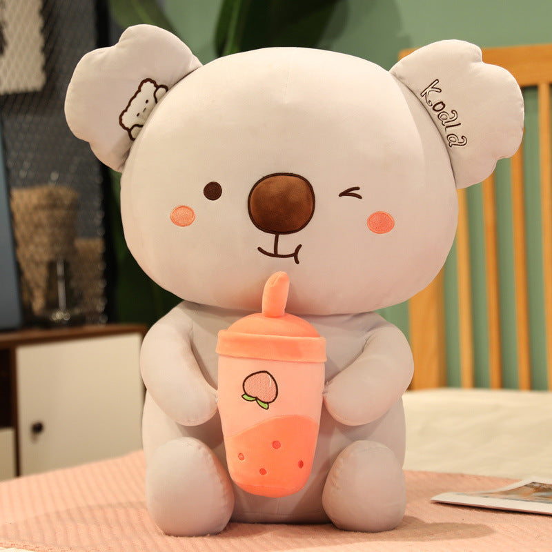 New Soft Milk Tea Cup Plush Doll Cute Koala Pillo