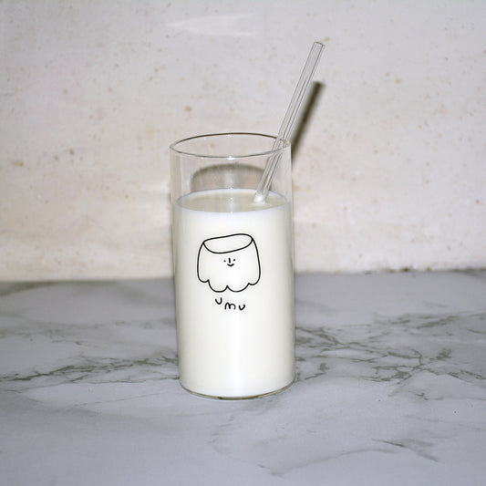 High Borosilicate Heat-resistant Glass Milk With Straw Girl Heart