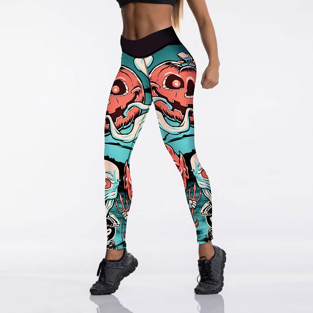 Halloween Pumpkin Digital Print Yoga Pants