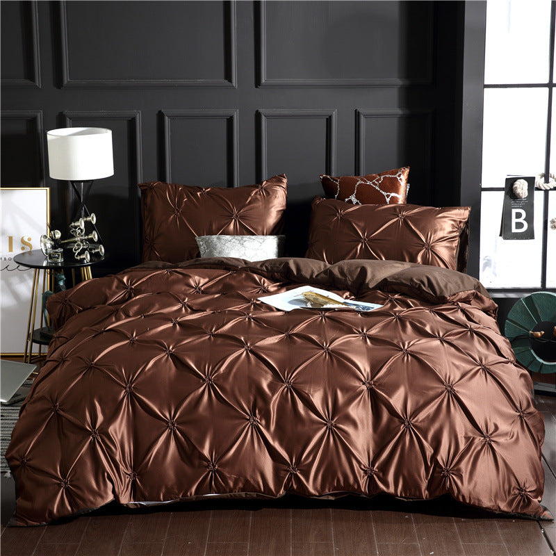 Washed Ice Silk Quilt Cover Three-piece