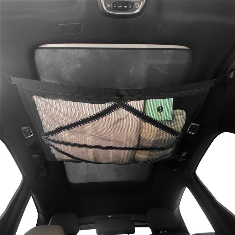 Upgraded Reflective Roof Mesh Webbing Double Layer Car Interior Pocket