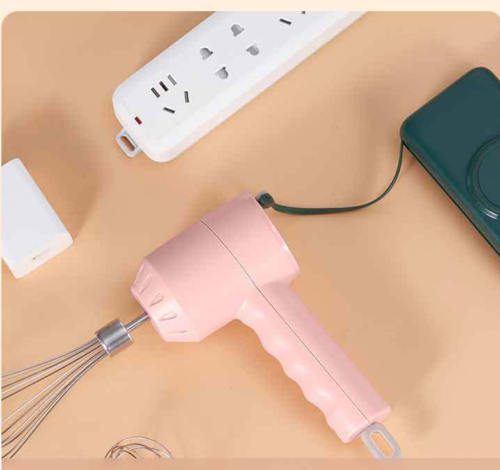 Portable Mini WirelessElectric Egg Beater HandHeld USB Rechargeable Food Mixer Milk Frother 3 Speed Cream Food Cake Mixer