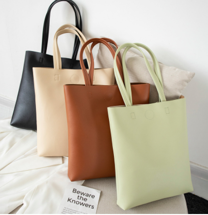 Korean Style Soft Leather Tote Bag Student All-match Simple