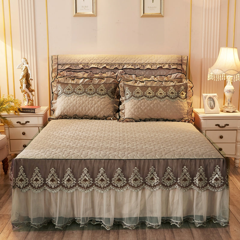 Quilted Lace Bed Skirt Thickened Plus Cotton Bedspread Single Piece Simmons Bed Cover Bed Circumference 1.8m Bed