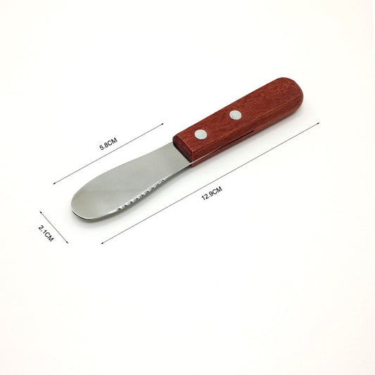 Stainless Steel Wooden Handle Butter Scraping Butter Spatula