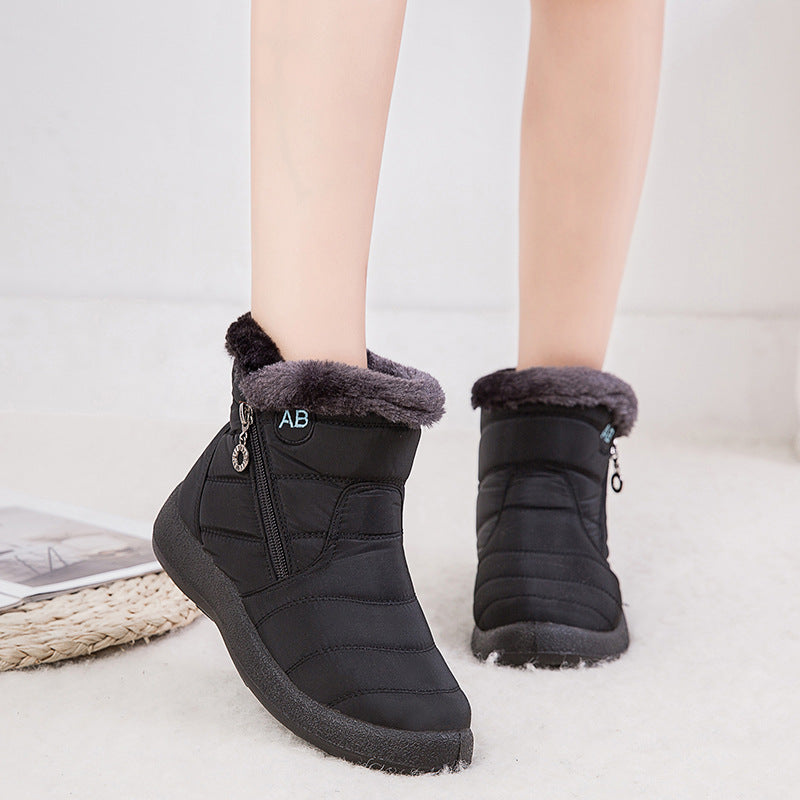 Waterproof Snow Boots Plush Warm Winter Shoes Casual Lightweight Ankle Boots