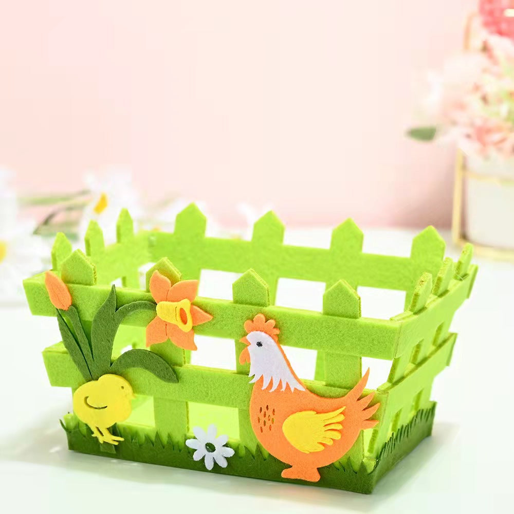 New Easter Decorations Green Basket Decoration Atmosphere Scene Layout Home Garden Storage