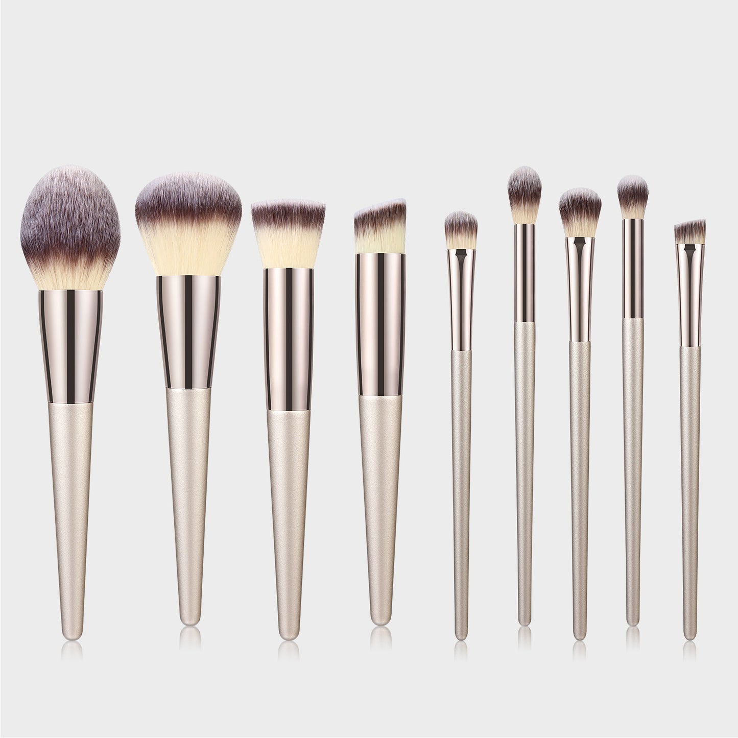 Wooden Handle Makeup Brush Champagne Gold