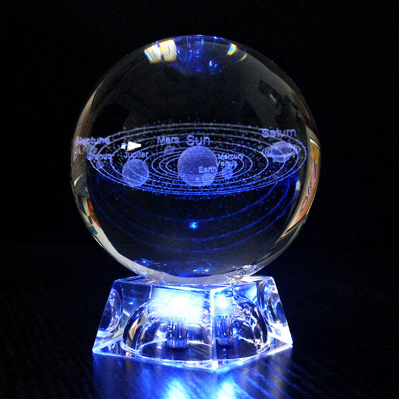 LED Music Box, Luminous Crystal Ball, Milky Way, Solar System, 3D