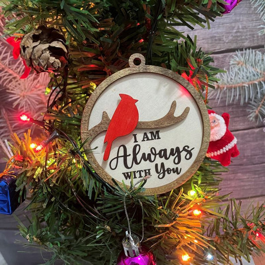 Cardinal Bird Wooden Christmas Ornament