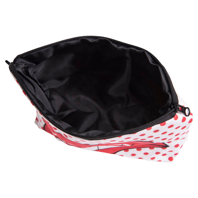 Cosmetic Bag Ladies Pink Red Lips Hand Storage Washing Bag