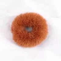 Women's Faux Fur Plush Solid Color Simple Hair Tie