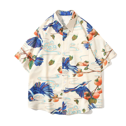 Men's Summer New Printed Short-sleeved Shirt