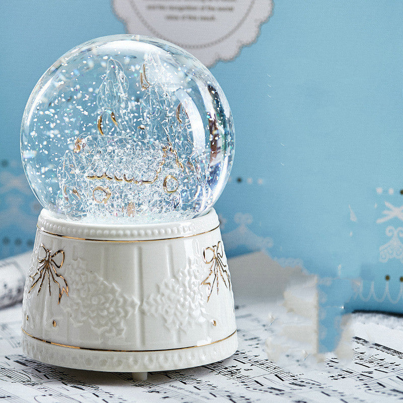 Christmas Tree Snowflake Crystal Ball Music Box Bluetooth Speaker