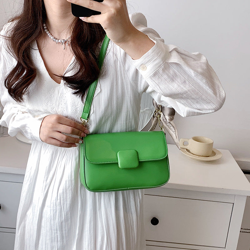 Square Buckle Ribbon Design Fashion Small PU Leather Crossbody Bags For Women 2022 Summer Shoulder Simple Lady Travel Handbags