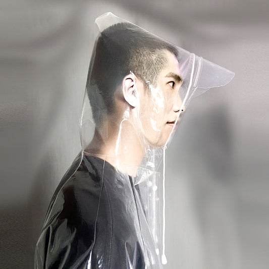 Super Thick EVA Lychee Pattern Full Transparent Raincoat
