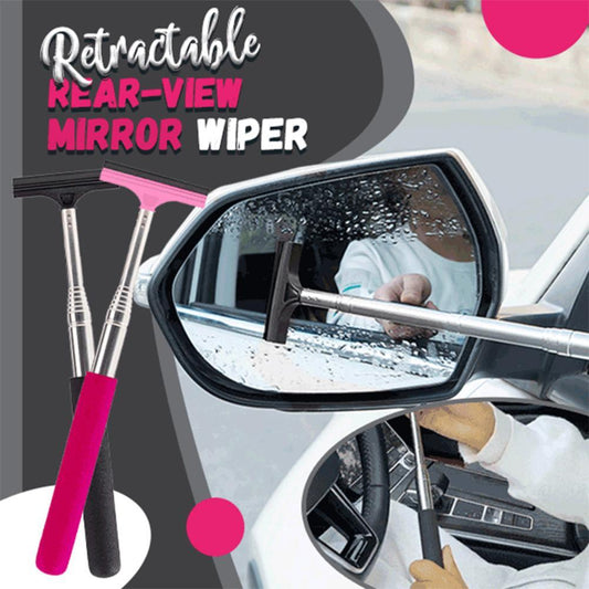 Retractable And Portable Rearview Mirror Wiper For Water Mist Removal