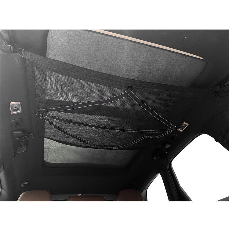 Upgraded Reflective Roof Mesh Webbing Double Layer Car Interior Pocket